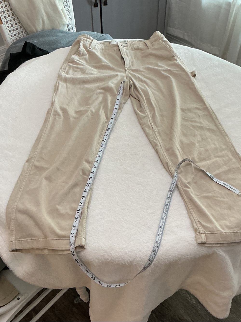 Hollister Women's Khaki/Tan Low Rise Baggy - Straight Cut